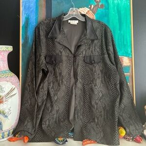 Vintage Rio Black Green Snake pattern Blazer XL